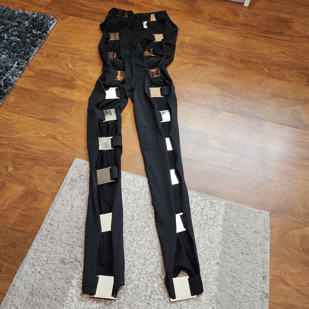 Leggings Fashion Nova Gold Sras Women's Pants Size XL good condition - Picture 9 of 11